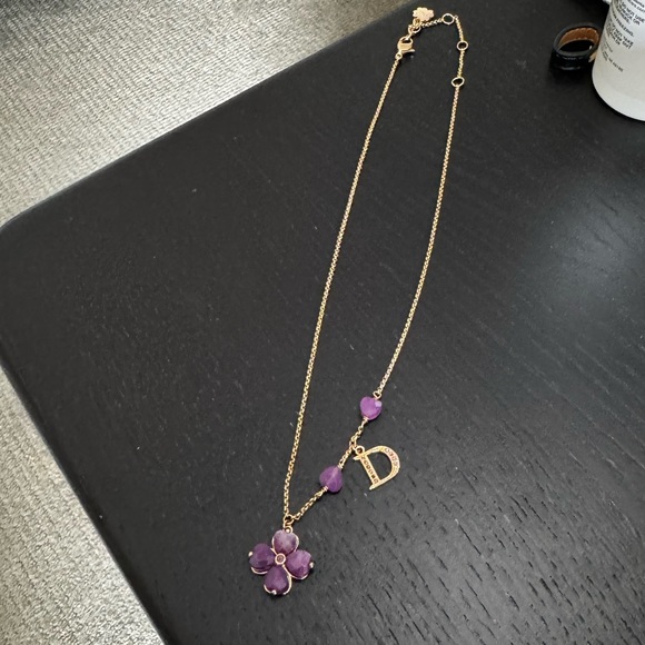 Christian Dior Crystal & Jadeite Clover Necklace | NWOT - Picture 7 of 8